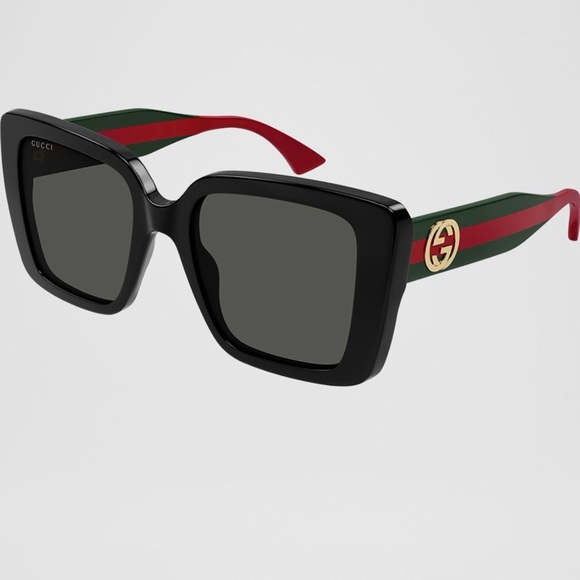 GUCCI Recycled Acetate Rectangle Sunglasses with Case - Picture 1 of 6